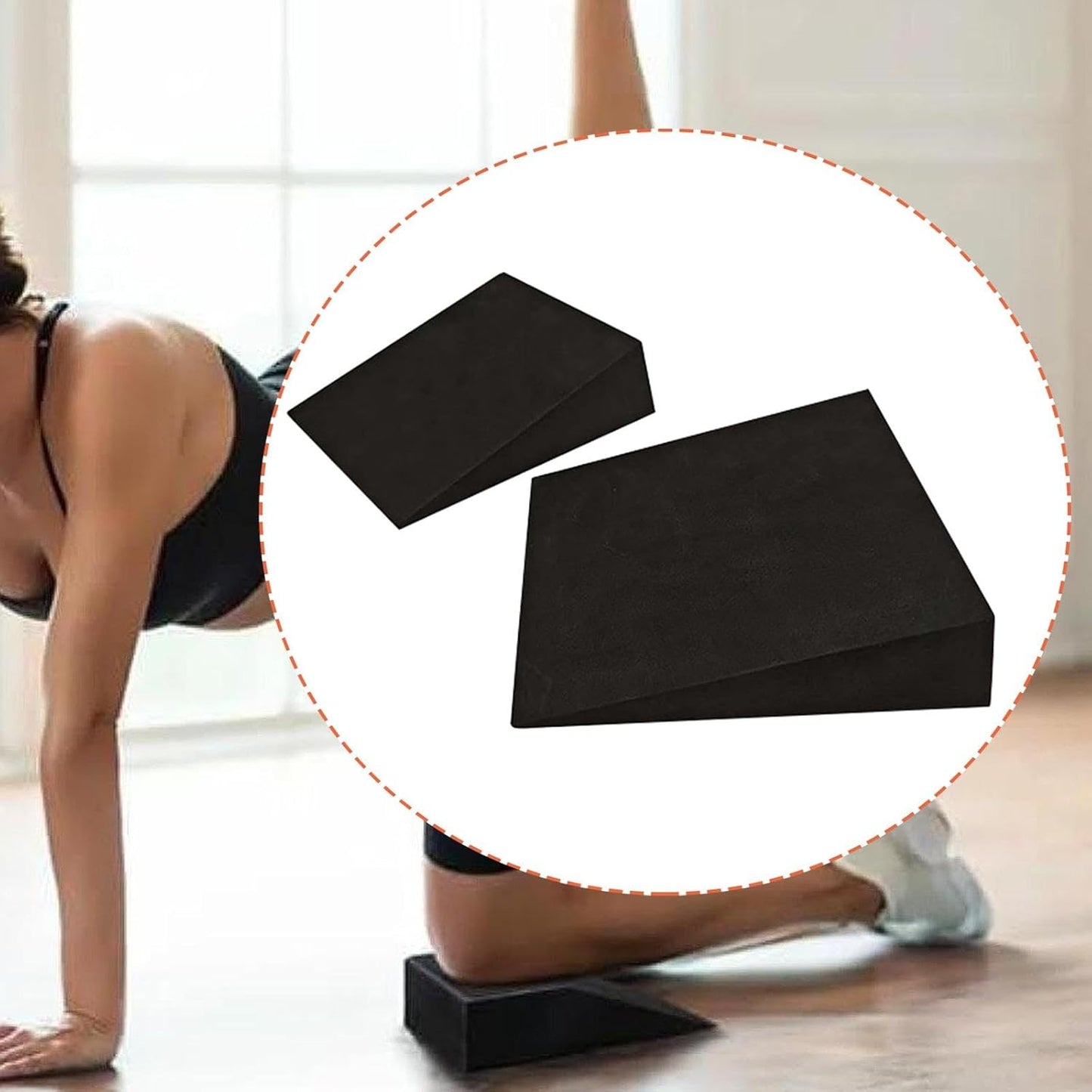 2 Pieces Squat Wedge Block Slant Board Nonslip Heel Elevated Calf Stretch Board Squat Ramp for Strength Yoga Wrist Support