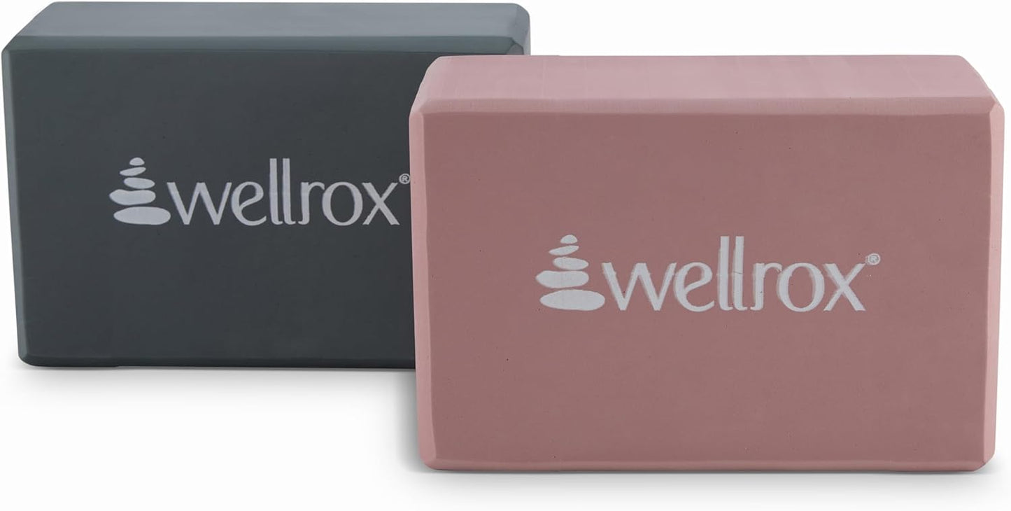 Wellrox Supportive Yoga Block Non-Slip EVA for Yoga, Pilates, Stretching, and Meditation (4"x6"x9")