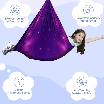 Aokitec Therapy Swing for Kids with Special Needs (Hardware Included) Snuggle Swing Cuddle Hammock Indoor Adjustable Aerial Yoga for Children with Autism, ADHD, Asperger, Sensory Integration