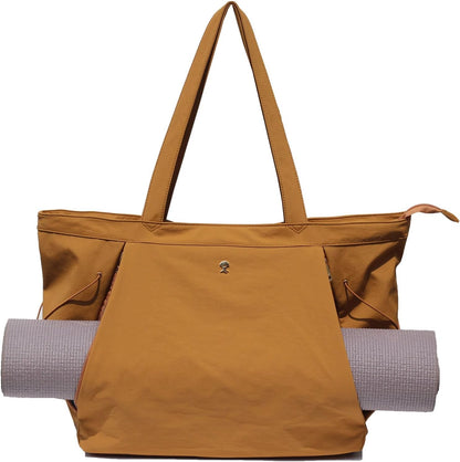 ESVAN Yoga Tote Bag for Women Shoulder Bags Drawstring for Office Workout Travel Carryall Pilates Gym and Beach