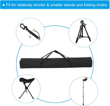 PATIKIL 25 Inch Camp Chair Replacement Bag, Nylon Foldable Carrying Bag Large Zippered Bag with Shoulder Strap for Camping Travel, Black