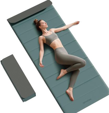 12-Fold POE Yoga Mat 75x26x0.4 Inches – Non-Slip, Compact & Workout-Friendly for Yoga, Pilates, Strength Training & Meditation