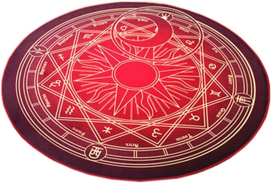 The Magic Circle Pattern Round Carpet Floor Mats Yoga Cushion for Playroom/Cloakroom, E-01