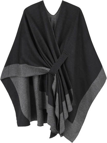 Moss Rose Women's Shawl Wrap Poncho Ruana Cape Open Front Cardigan Shawls for Spring Fall Winter