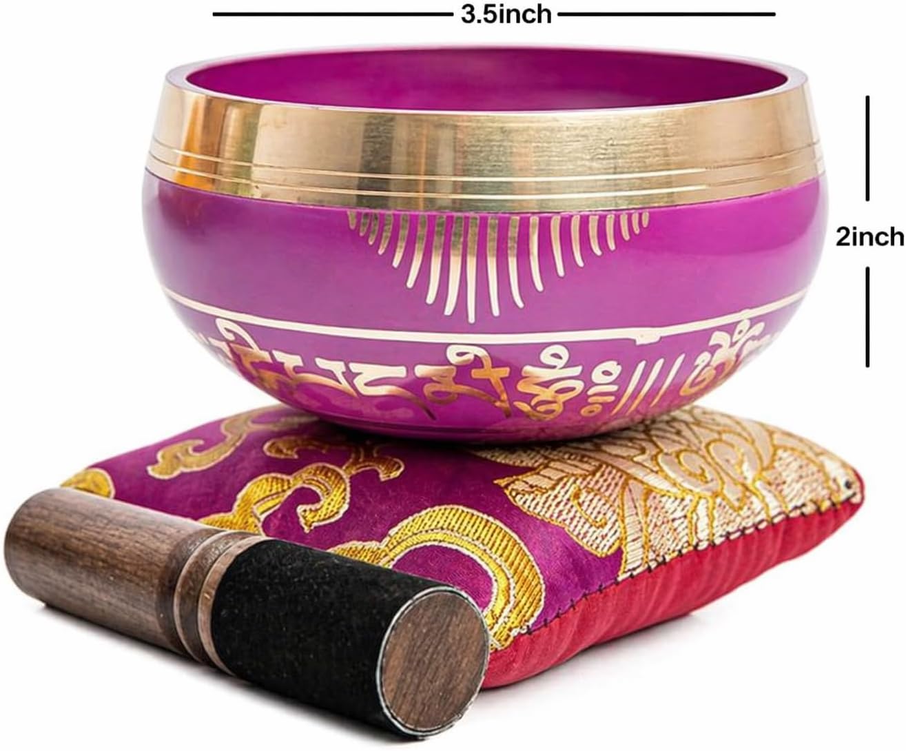Tibetan Singing Bowl Set - Authentic Handcrafted Mindfulness Meditation Holistic Sound 7 Chakra Healing by Himalayan Bazaar (Turquoise)