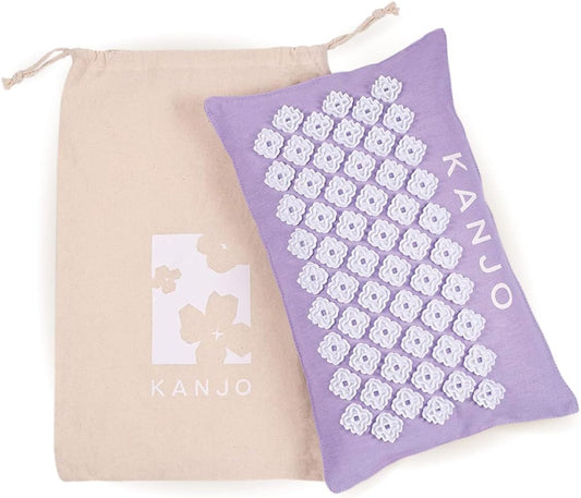 Kanjo Aroma Mint Acupressure Pillow - 100% Cotton Linen with Natural Cork Filling - Aromatherapy Pillow for Back Pain and Neck Pain Relief