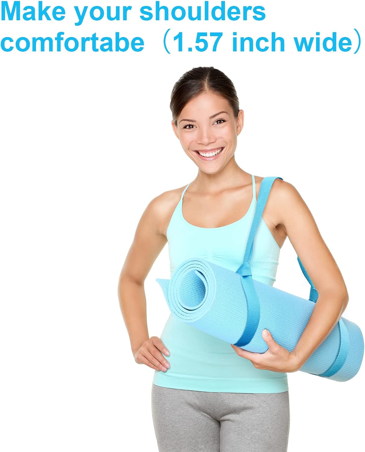 Deekin 4 Pcs Yoga Mat Straps for Carrying Yoga Mat Holder Adjustable Thick Carrier Exercise Sling Cotton Workout Stretching Band for Carrying Large Mats Roller Skate