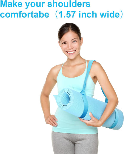 Deekin 4 Pcs Yoga Mat Straps for Carrying Yoga Mat Holder Adjustable Thick Carrier Exercise Sling Cotton Workout Stretching Band for Carrying Large Mats Roller Skate