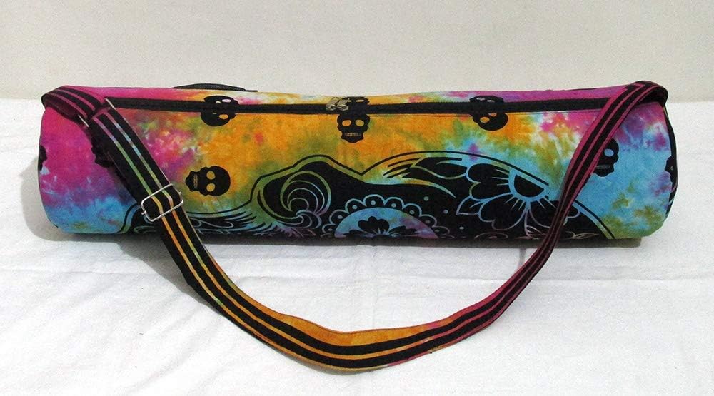 INDIAN CRAFT CASTLE ICC Yoga Mat Bag Carrier Full-Zip Exercise Yoga Mat Carry Bag for Women Men with Multi-Functional Storage Pockets and Adjustable Shoulder Strap 26X6 Inches