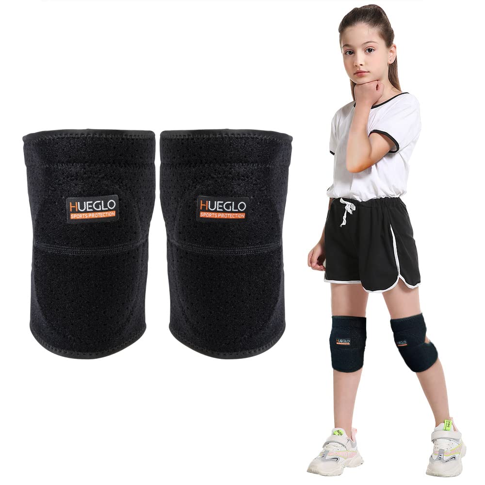 HUEGLO Protective Knee Pads for Dancers,Volleyball Knee Pad for Girls,Soft Sponge Knee Pads for Avoid Floor Burns & Bruising,1Pair,Black,Medium