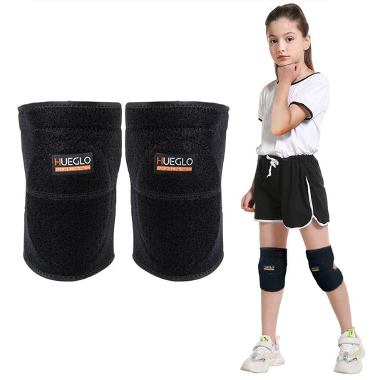 HUEGLO Protective Knee Pads for Dancers,Volleyball Knee Pad for Girls,Soft Sponge Knee Pads for Avoid Floor Burns & Bruising,1Pair,Black,Medium