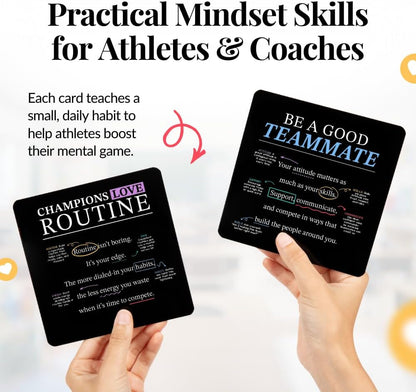 Emotional Intelligence Mindset Cards – 52 Daily Habits for Confidence, Connection & Social Skills – for Kids, Teens & Adults – Includes Wooden Display Stand – Gift for Teachers & Parents