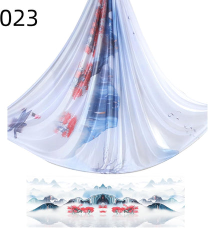 6.5 Yards / 6m Aerial Yoga Hammock Fabric Gradient Aerial Silks Yoga Swing Fitness Stretch Belt for Gym and Indoor Home Studio