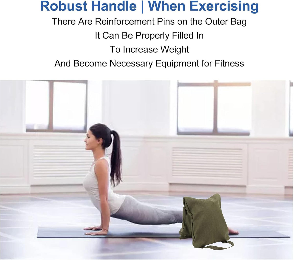 Yoga Sand Bag, Portable Yoga Sand Bag with Handle Heavy Duty Sandbags for Working Out Weight Fitness Yoga Pilates