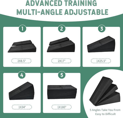 Foam Slant Board Squat Wedge, 3 Pcs Adjustable Calf & Foot Stretcher Set