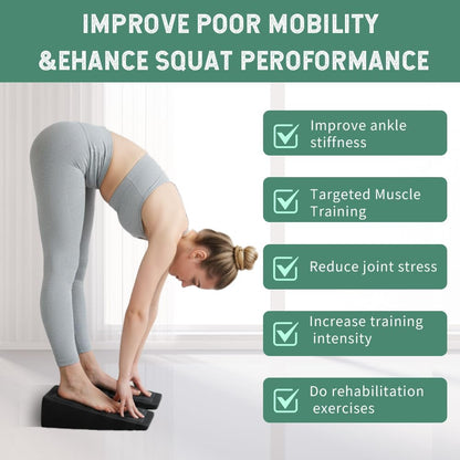 Foam Slant Board Squat Wedge, 3 Pcs Adjustable Calf & Foot Stretcher Set