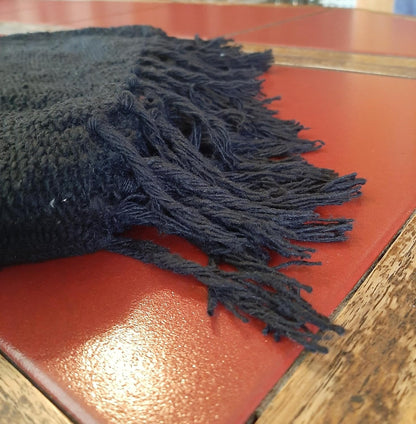 Open Road Goods Bulk Handmade Solid Color Yoga Blankets - Thick Mexican Blankets or Throws - Made for Yoga! (6 Pack, Black)