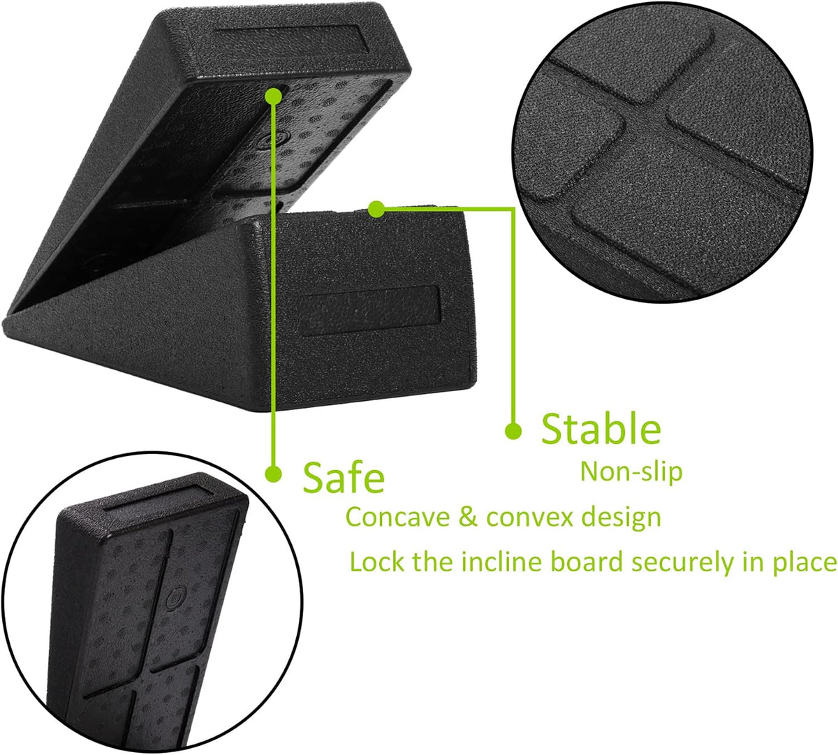 3 Pcs Slant Board for Calf Stretching, 5 Adjustable Angles Foot Stretcher Incline Board, Non-Slip Foam Squat Wedge for Physical Therapy, Home Exercise