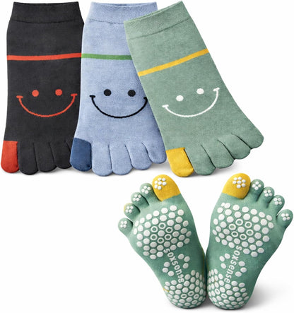 Cute Grip Toe Socks, Non-Slip Pilates Yoga & Barre Workout Socks