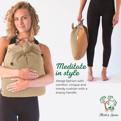 Meditation Cushion Floor Cushion for Yoga & Sitting – Zafu Pillow for Proper Posture & Spinal Alignment, Comfortable Buckwheat Support with Washable Cover for Meditation, Home & Office
