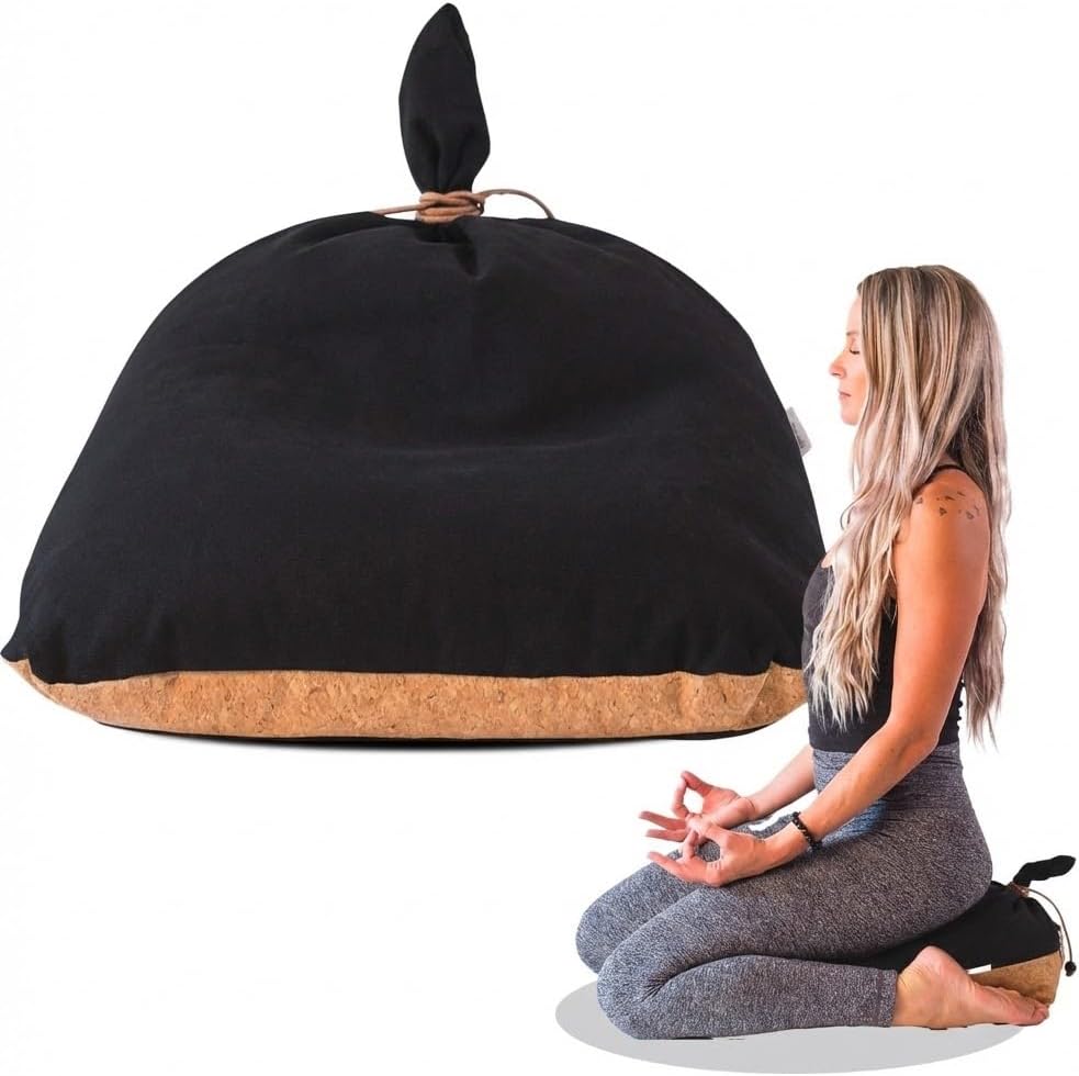 Meditation Cushion Floor Cushion for Yoga & Sitting – Zafu Pillow for Proper Posture & Spinal Alignment, Comfortable Buckwheat Support with Washable Cover for Meditation, Home & Office