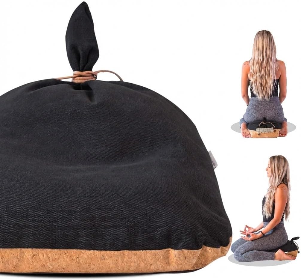 Meditation Cushion Floor Cushion for Yoga & Sitting – Zafu Pillow for Proper Posture & Spinal Alignment, Comfortable Buckwheat Support with Washable Cover for Meditation, Home & Office