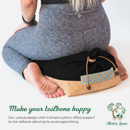 Meditation Cushion Floor Cushion for Yoga & Sitting – Zafu Pillow for Proper Posture & Spinal Alignment, Comfortable Buckwheat Support with Washable Cover for Meditation, Home & Office