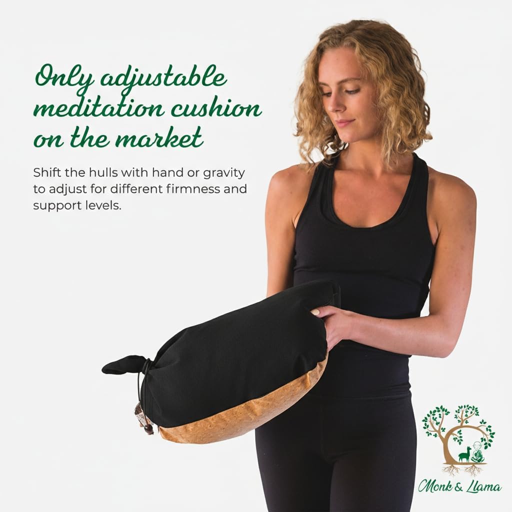 Meditation Cushion Floor Cushion for Yoga & Sitting – Zafu Pillow for Proper Posture & Spinal Alignment, Comfortable Buckwheat Support with Washable Cover for Meditation, Home & Office