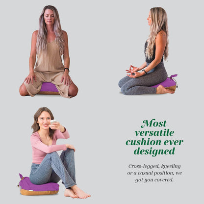 Meditation Cushion Floor Cushion for Yoga & Sitting – Zafu Pillow for Proper Posture & Spinal Alignment, Comfortable Buckwheat Support with Washable Cover for Meditation, Home & Office