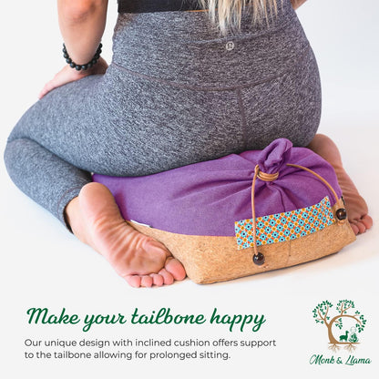 Meditation Cushion Floor Cushion for Yoga & Sitting – Zafu Pillow for Proper Posture & Spinal Alignment, Comfortable Buckwheat Support with Washable Cover for Meditation, Home & Office