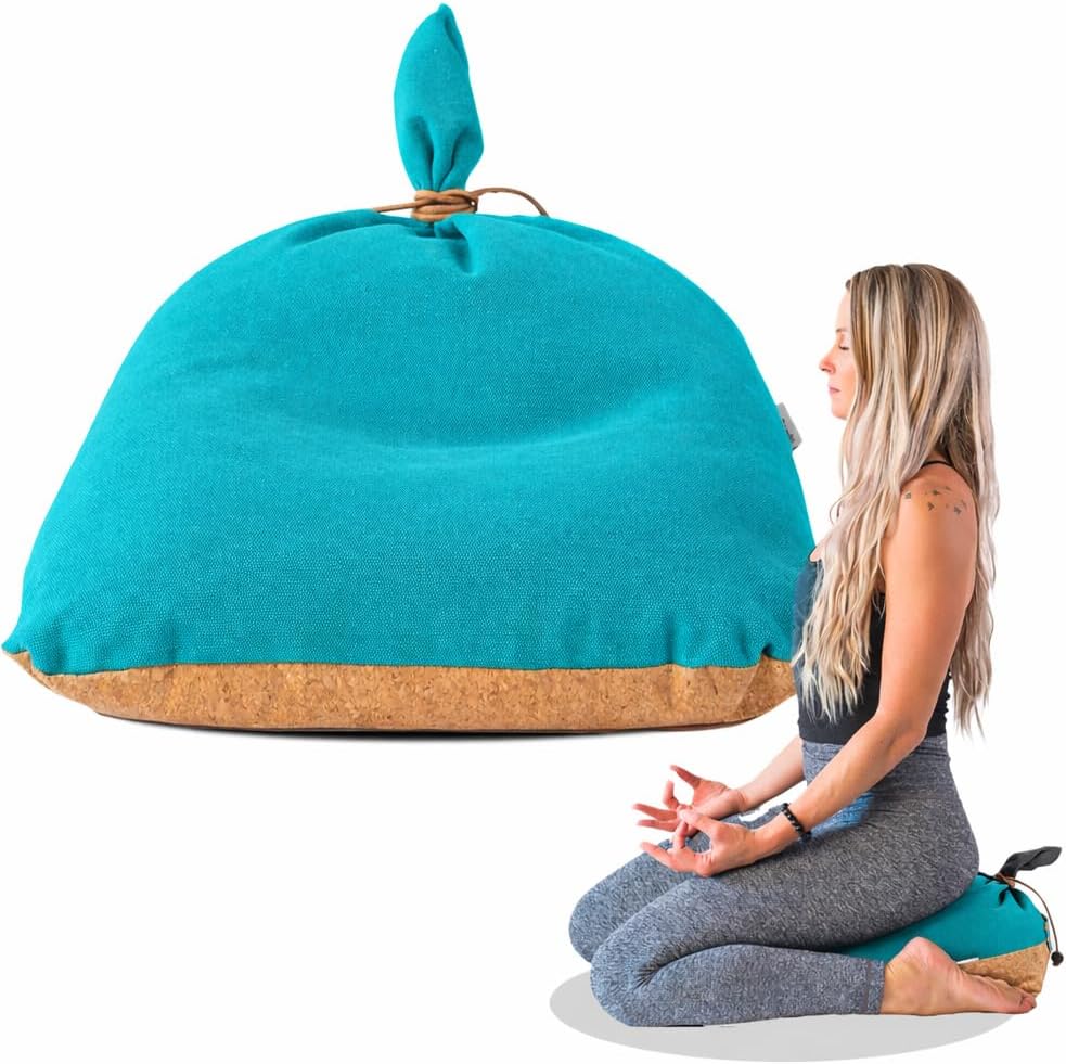 Meditation Cushion Floor Cushion for Yoga & Sitting – Zafu Pillow for Proper Posture & Spinal Alignment, Comfortable Buckwheat Support with Washable Cover for Meditation, Home & Office