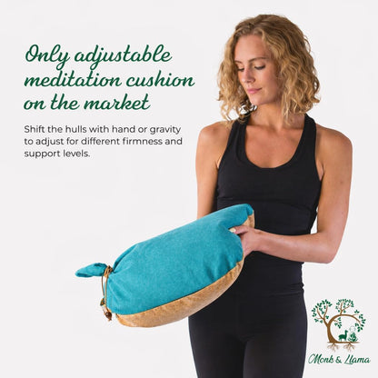 Meditation Cushion Floor Cushion for Yoga & Sitting – Zafu Pillow for Proper Posture & Spinal Alignment, Comfortable Buckwheat Support with Washable Cover for Meditation, Home & Office