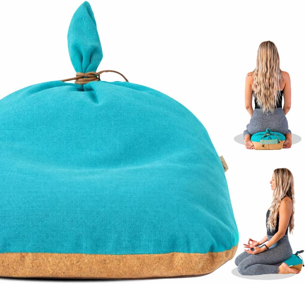 Meditation Cushion Floor Cushion for Yoga & Sitting – Zafu Pillow for Proper Posture & Spinal Alignment, Comfortable Buckwheat Support with Washable Cover for Meditation, Home & Office