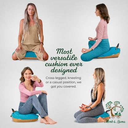 Meditation Cushion Floor Cushion for Yoga & Sitting – Zafu Pillow for Proper Posture & Spinal Alignment, Comfortable Buckwheat Support with Washable Cover for Meditation, Home & Office