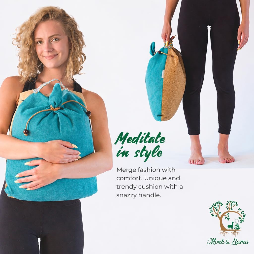 Meditation Cushion Floor Cushion for Yoga & Sitting – Zafu Pillow for Proper Posture & Spinal Alignment, Comfortable Buckwheat Support with Washable Cover for Meditation, Home & Office