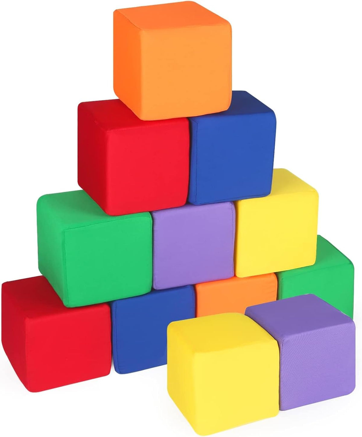 Foam Blocks for Toddlers 1-3, 5.5 inch Foam Soft Cubes for Kids, Colourful Building Blocks, Stacking Block Sets, Throwing Toys