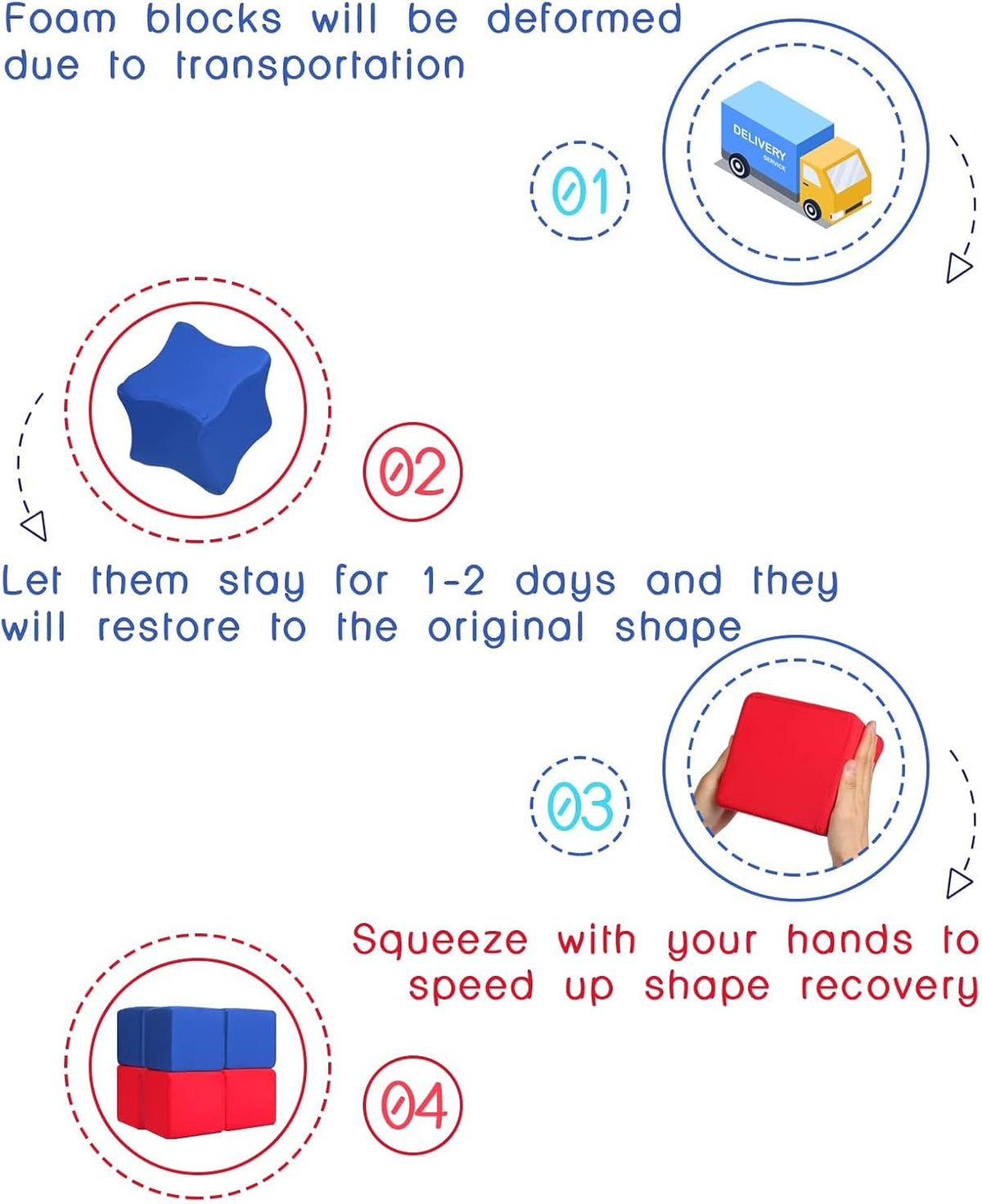 Foam Blocks for Toddlers 1-3, 5.5 inch Foam Soft Cubes for Kids, Colourful Building Blocks, Stacking Block Sets, Throwing Toys
