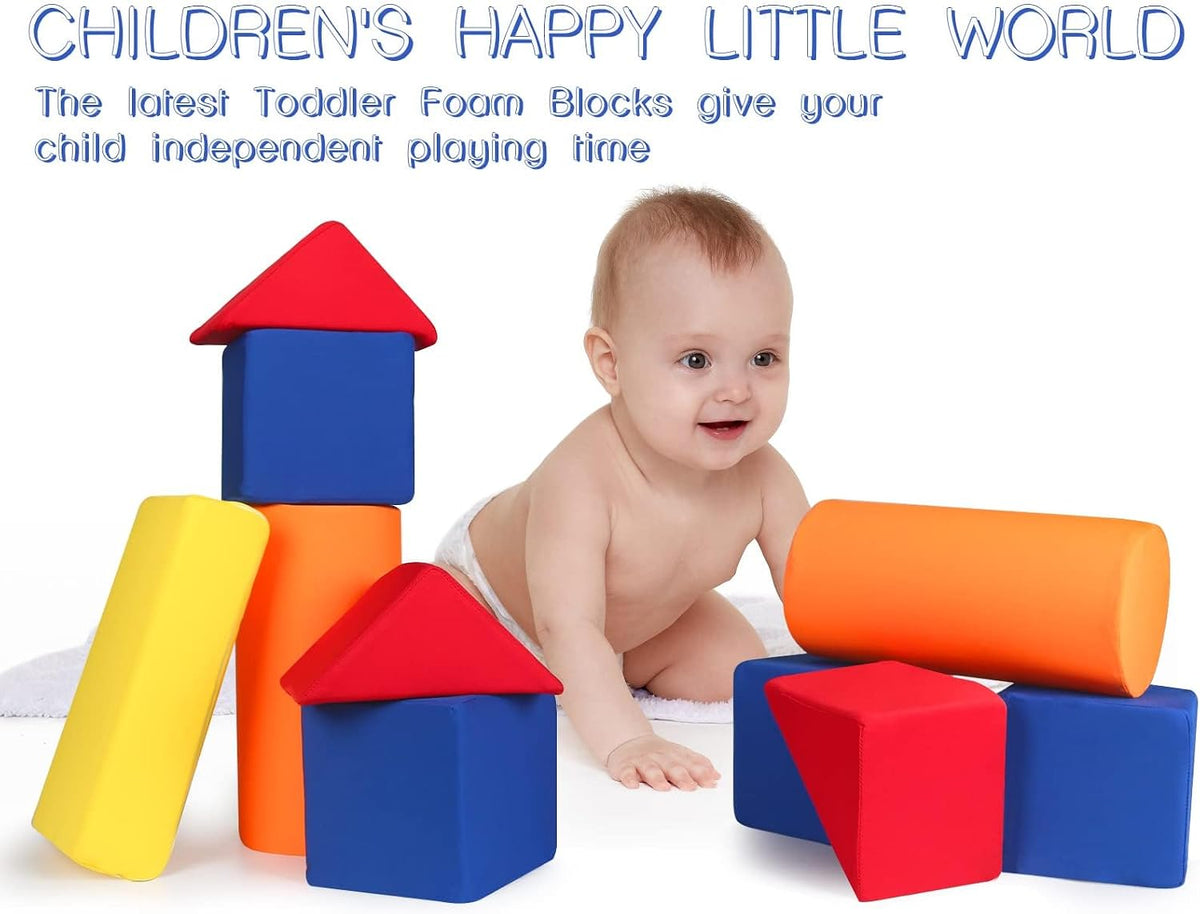 Foam Blocks for Toddlers 1-3, 5.5 inch Foam Soft Cubes for Kids, Colourful Building Blocks, Stacking Block Sets, Throwing Toys