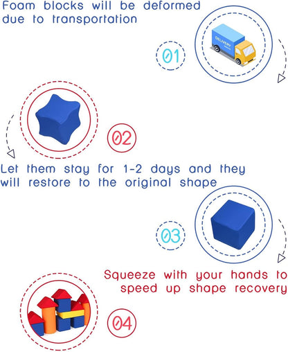 Foam Blocks for Toddlers 1-3, 5.5 inch Foam Soft Cubes for Kids, Colourful Building Blocks, Stacking Block Sets, Throwing Toys