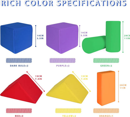 Foam Blocks for Toddlers 1-3, 5.5 inch Foam Soft Cubes for Kids, Colourful Building Blocks, Stacking Block Sets, Throwing Toys