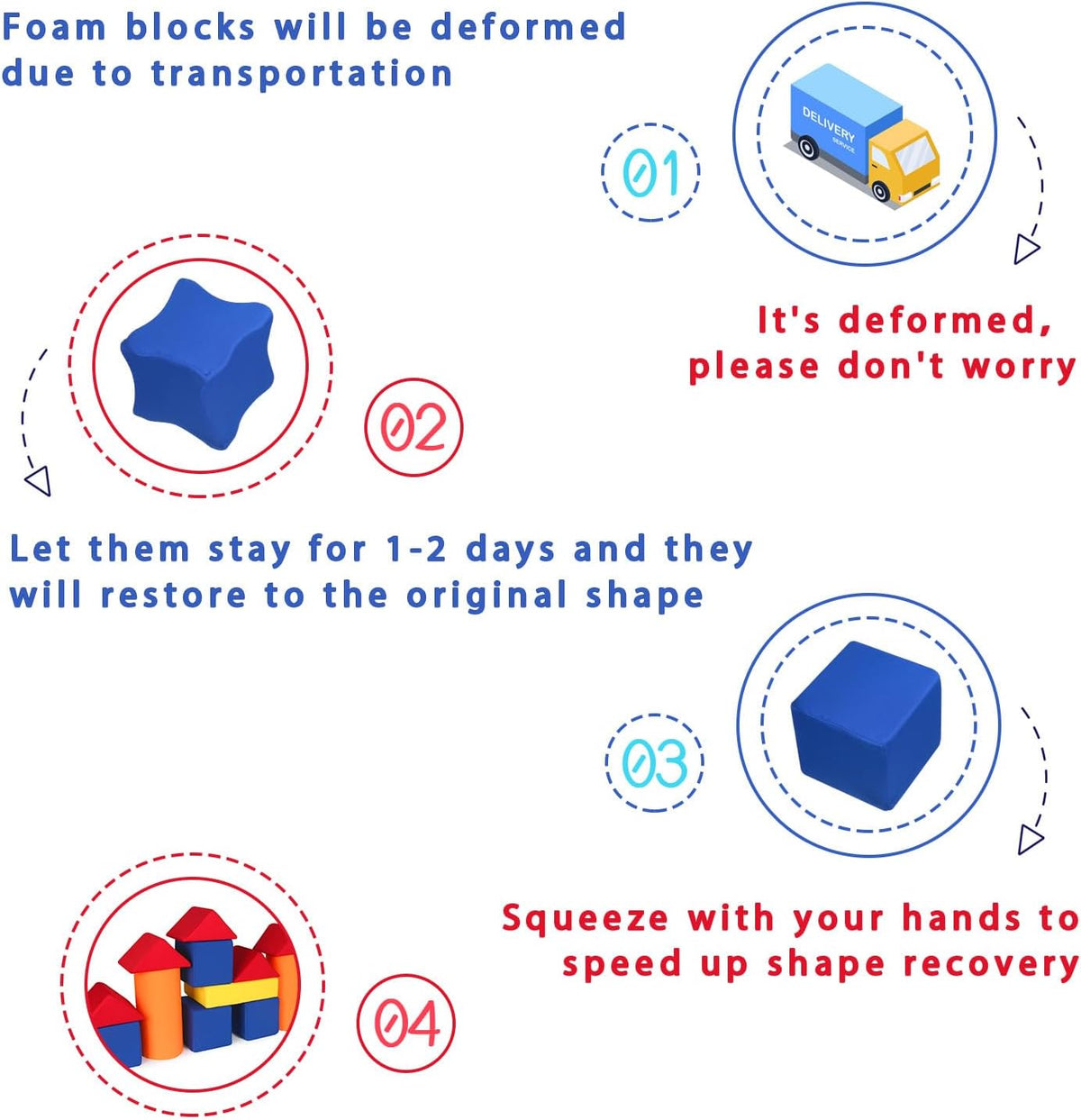 Foam Blocks for Toddlers 1-3, 5.5 inch Foam Soft Cubes for Kids, Colourful Building Blocks, Stacking Block Sets, Throwing Toys