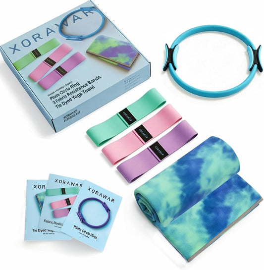 Magic Circle Pilates Ring 14.5'' | Fitness Bands Fabric 3-Levels | Mat Towels for Hot Pilates | Pilates Set, Starter Kit for Women,Yoga Set Equipment, Workout Bands'