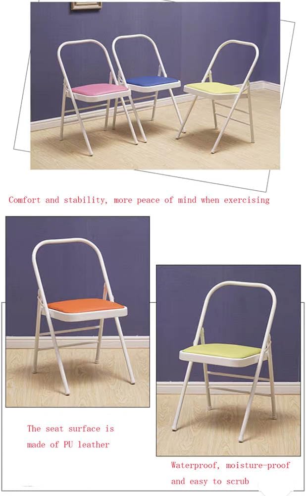 Backless Yoga Chair,Portable Folding Chair for Flexibility and Strength Training,Sturdy Frame,Foldable Design, High Load Capacity,Green-31.5in