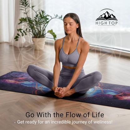 Yoga Mat with Strap Non-Slip 6mm Thick, Premium Suede & TPE Water Flow Design (72”x24”) Yoga, Hot Yoga, Pilates and Sweaty Workout