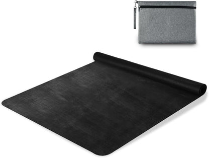 Black foldable yoga mat for home gym printed, natural rubber non slip, yoga mat bag carrier tapete para ejercicio 71x26 inches