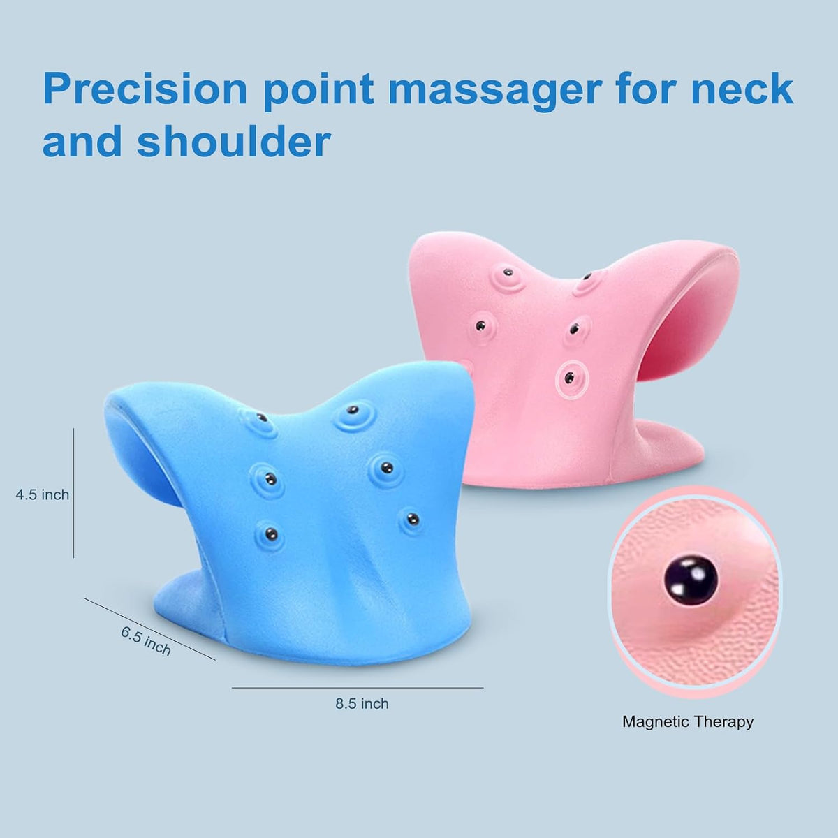 Neck Stretcher with Magnetic Therapy Acupressure for Pain Relief, Neck and Shoulder Relaxer, Chiropractic Pillow, Restore Neck Curve, Black