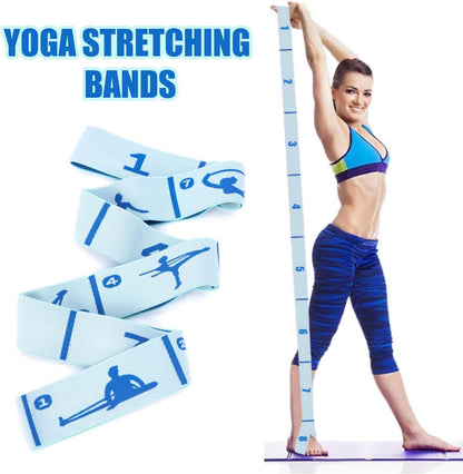 Elastic Yoga Stretching Strap with Loops, Stretch Straps for Physical Therapy, Pilates Stretch Band, Elastic Exercise Bands, Leg Stretching Strap, Stretch Resistance Bands for Exercise
