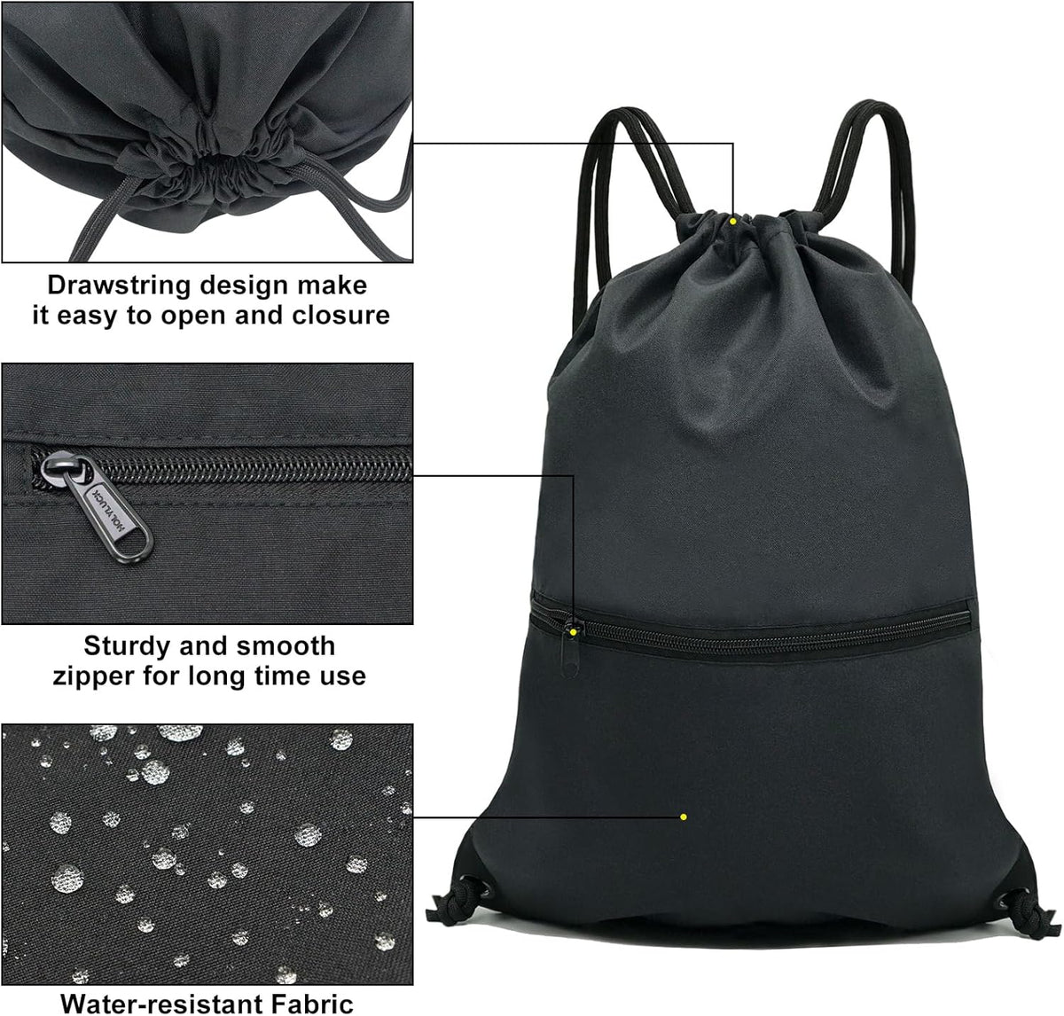 Drawstring Backpack Bag Sport Gym Sackpack - Colors B