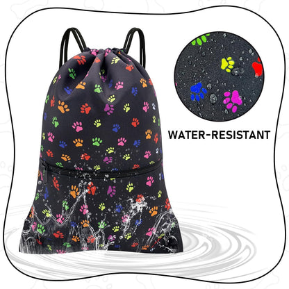 Drawstring Backpack Bag Sport Gym Sackpack - Colors B