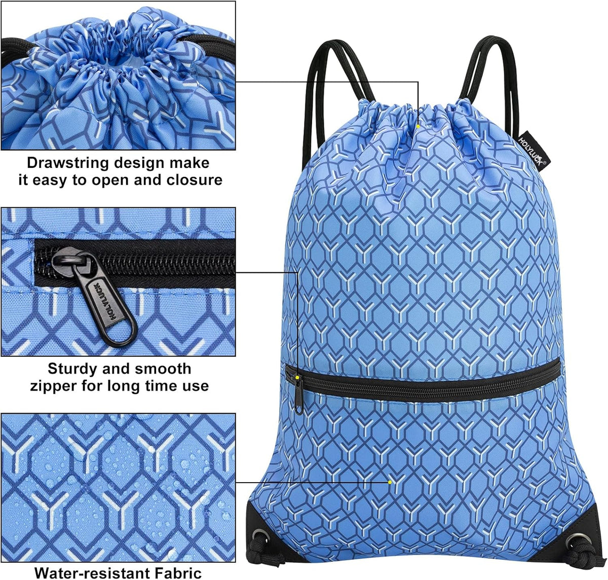 Drawstring Backpack Bag Sport Gym Sackpack - Colors B